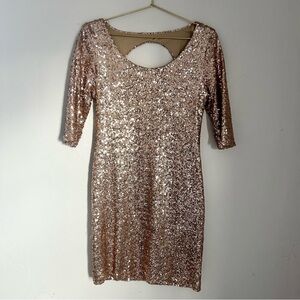 Rue21 Rose Gold Sequin Cocktail Dress